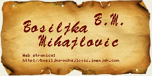 Bosiljka Mihajlović vizit kartica